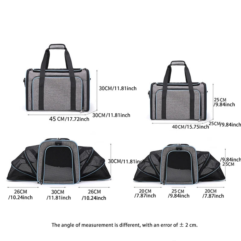 Bolsa de Transporte Pet Expansível e Dobrável