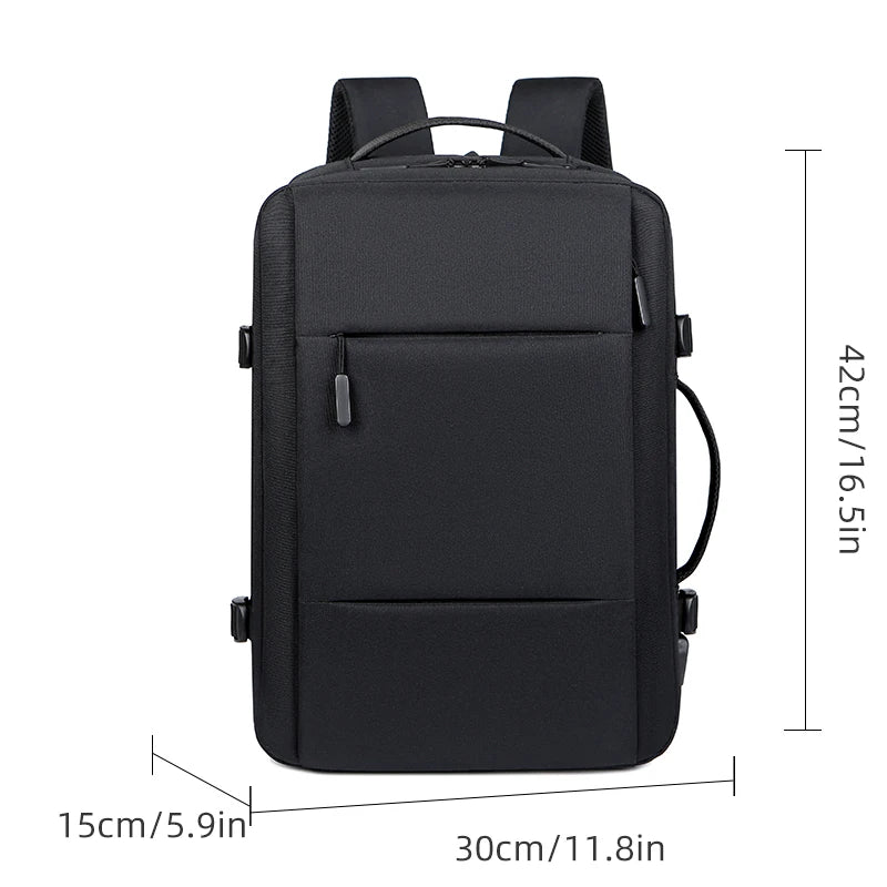 Mochila de Viagem e Trabalho – Impermeável, Expansível, com Porta USB e Compartimento para Notebook 15.6"moch