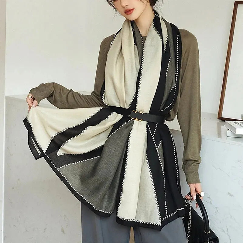 Lenço Longo de Algodão e Viscose