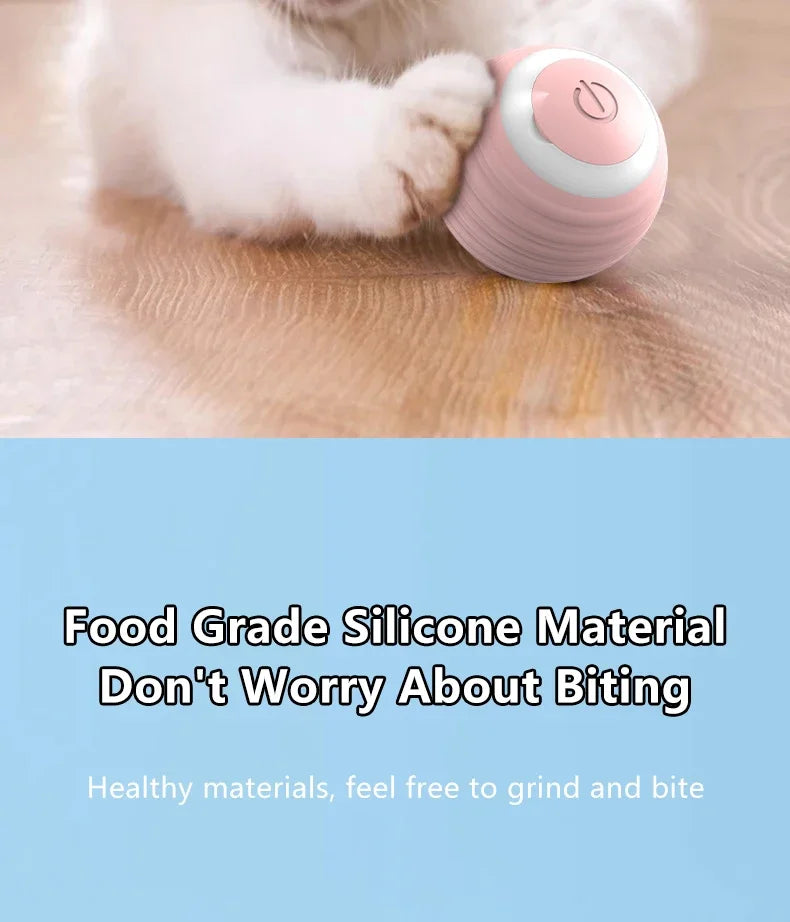 Bola Interativa Inteligente para Gatos – Brinquedo Eletrônico com Rolamento Automático e Efeitos Mágicos