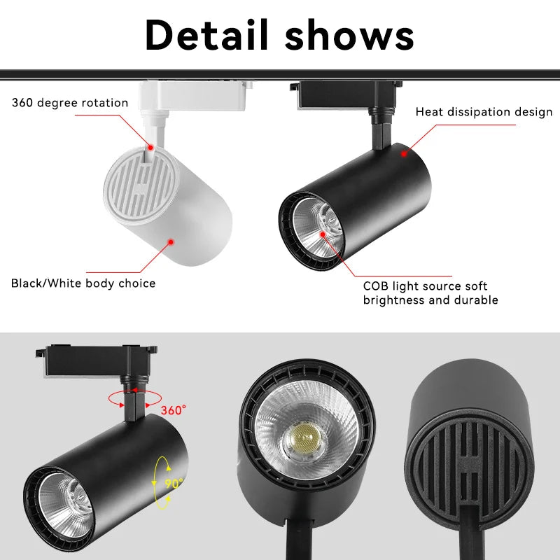 Luminária de Trilho LED – Conjunto Completo