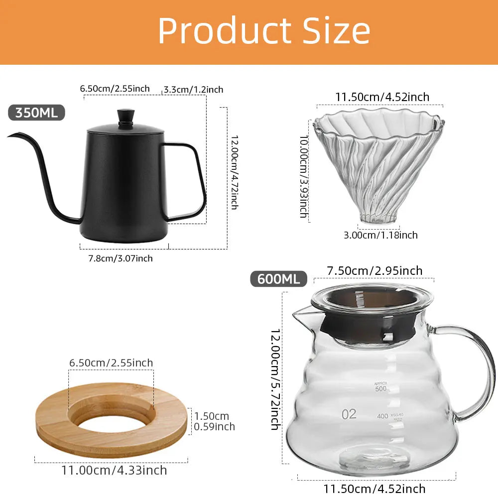 Conjunto de Jarra Borosilicato e Filtro de Café Reutilizável