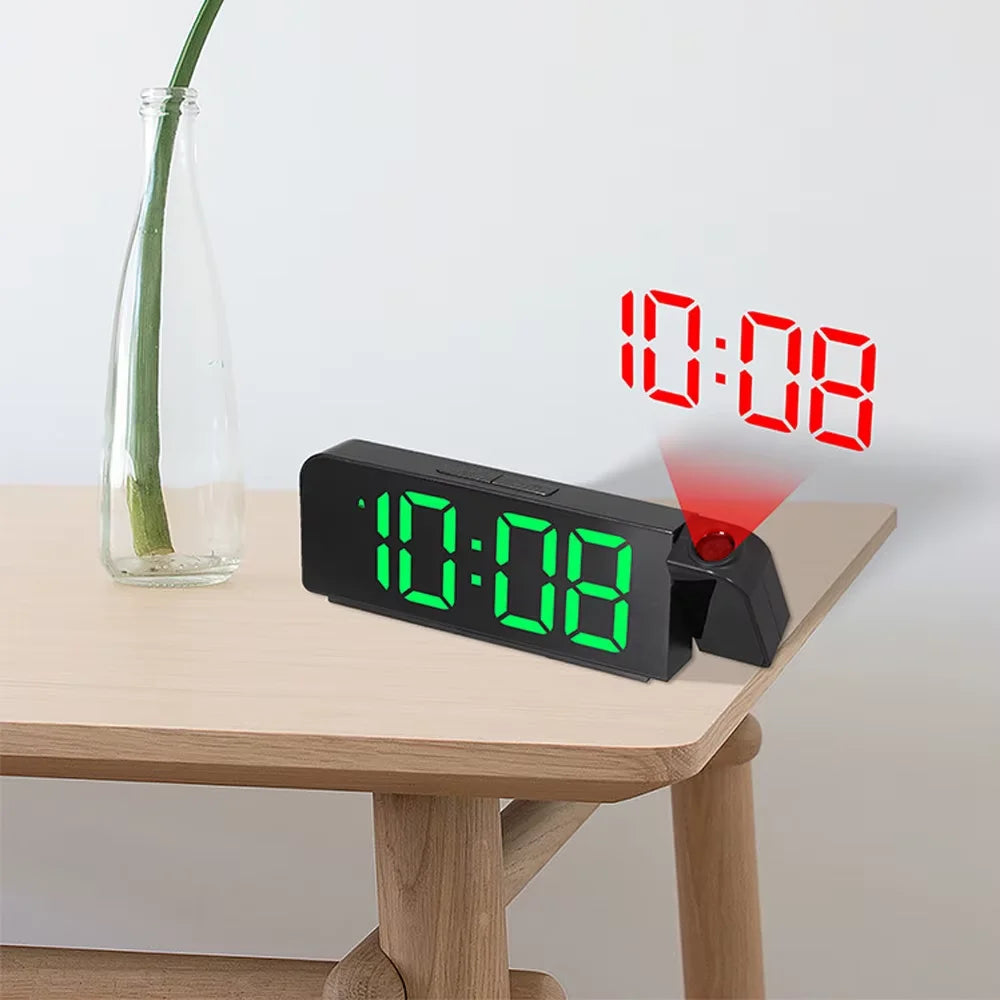 Relógio de Mesa Despertador Digital com Projeção LED Modo Noturno,