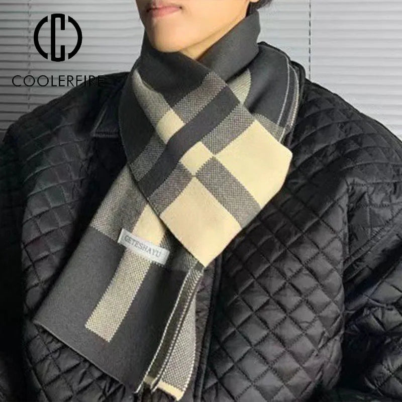Cachecol Masculino de Inverno – Estilo Patchwork