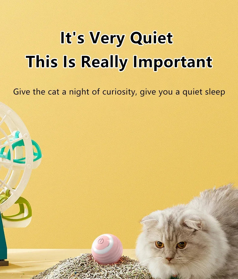 Bola Interativa Inteligente para Gatos – Brinquedo Eletrônico com Rolamento Automático e Efeitos Mágicos