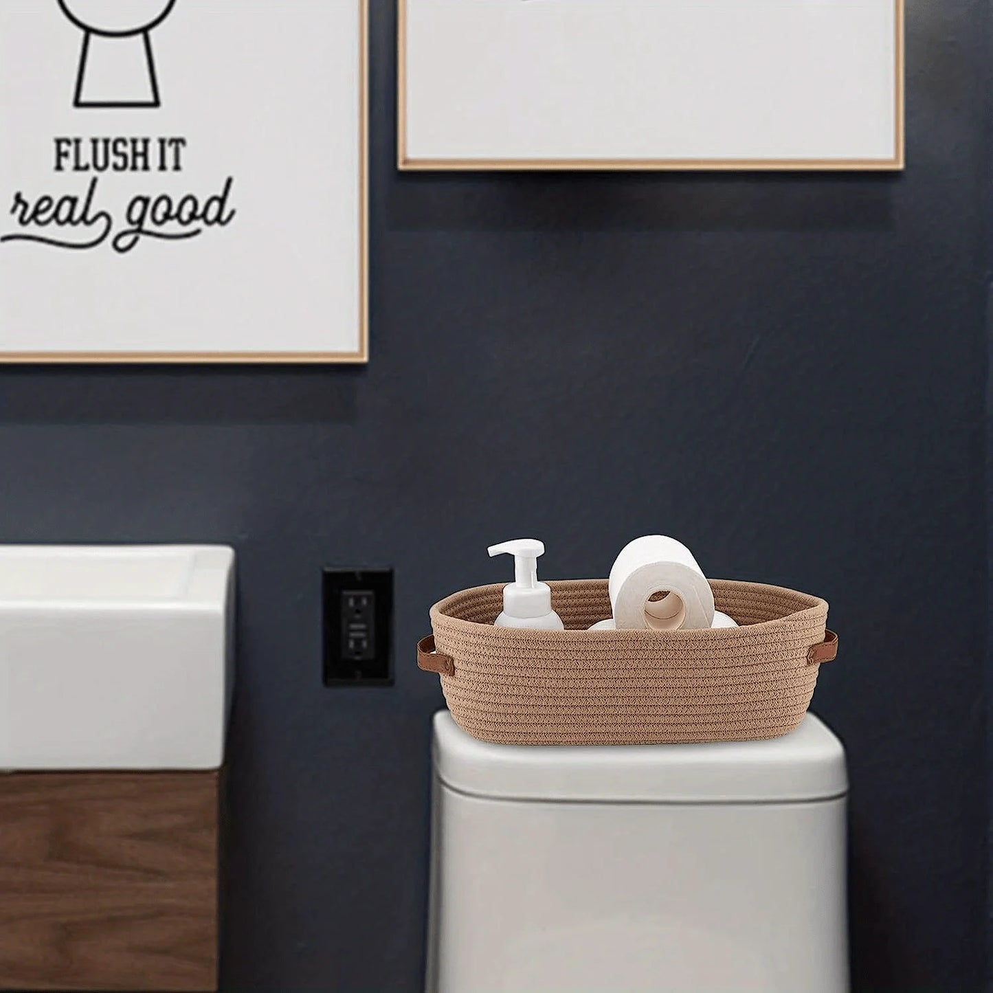 Organizador Multifuncional Cesto Oval Trançado