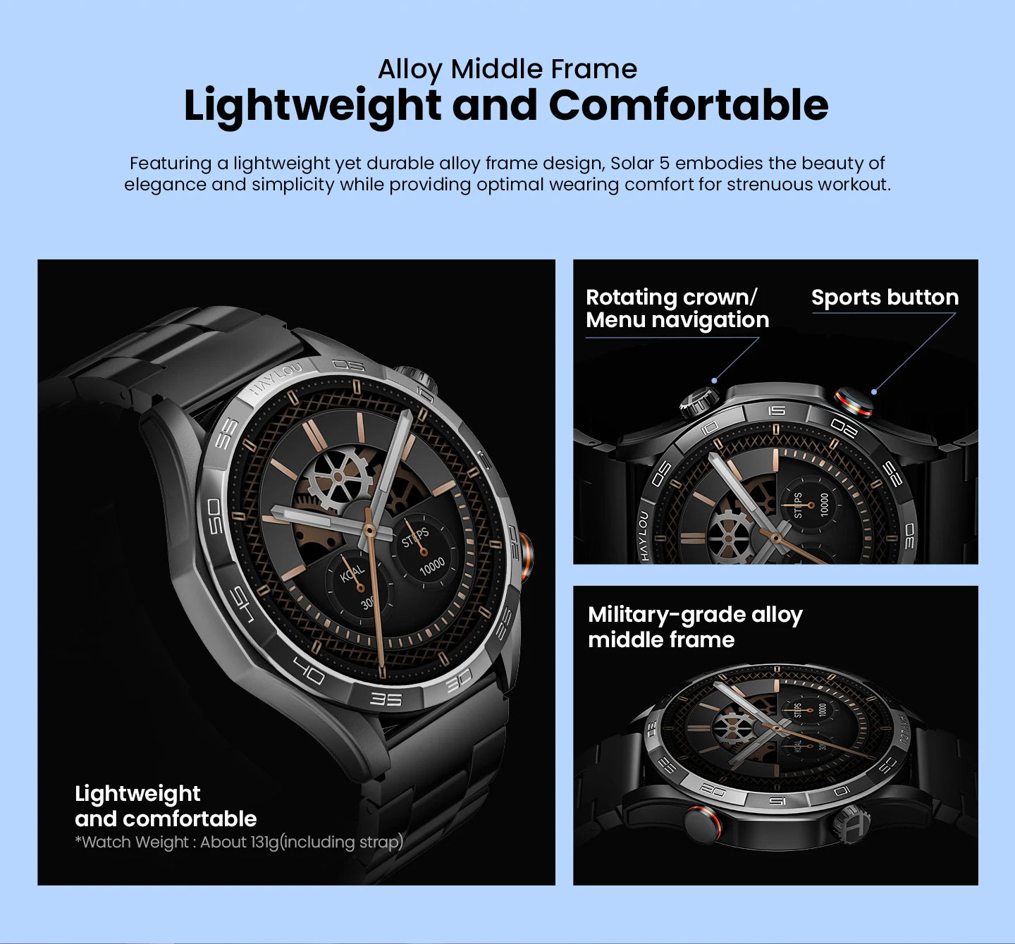 Smartwatch Solar 5 com Chamadas Bluetooth