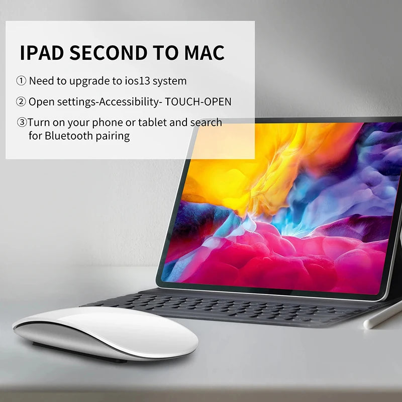 Mouse Bluetooth Silencioso Recarregável Ergonômico