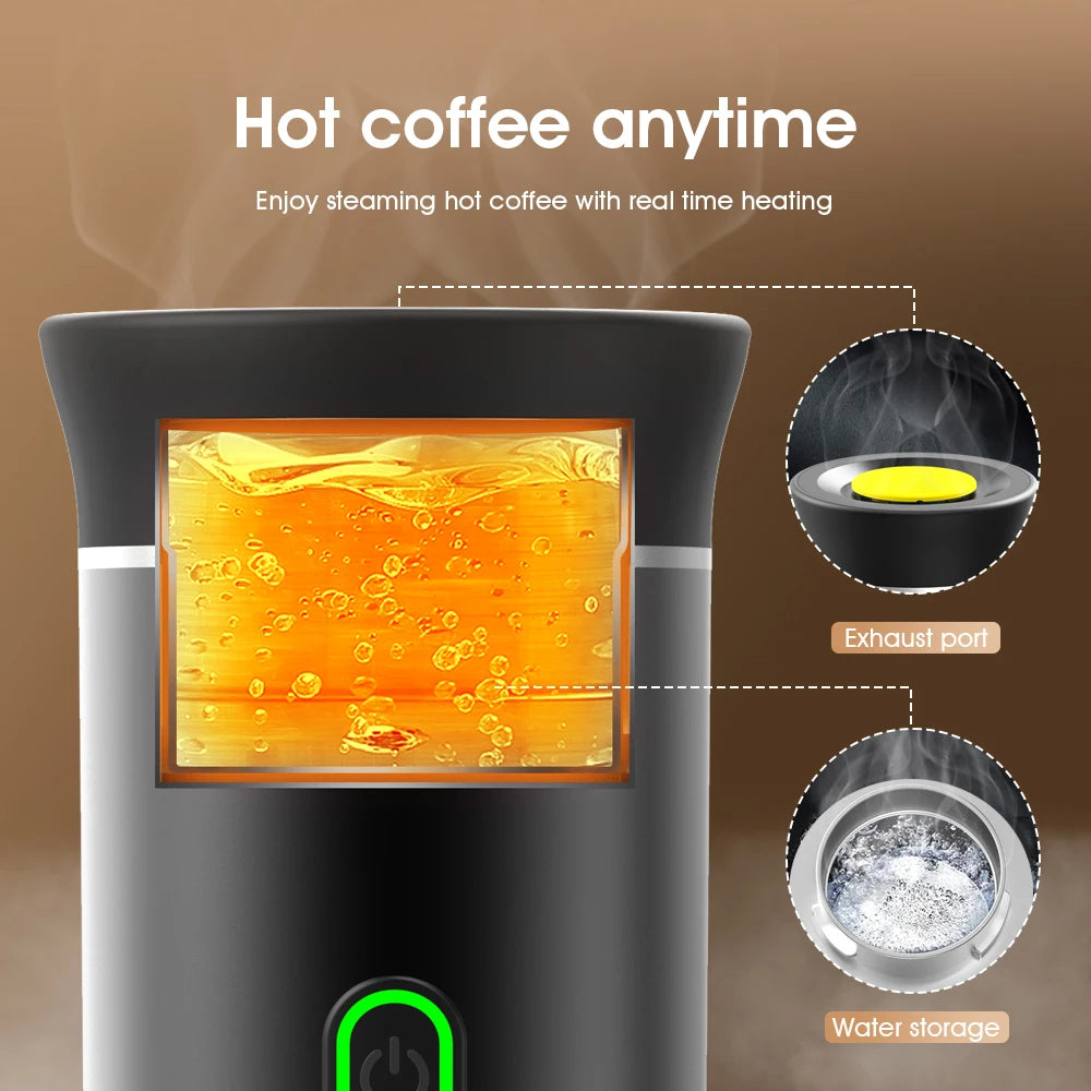 Cafeteira Portátil USB café moído ou cápsulas
