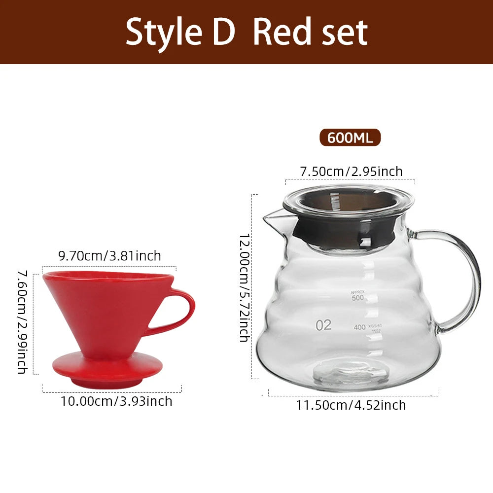 Conjunto de Jarra Borosilicato e Filtro de Café Reutilizável