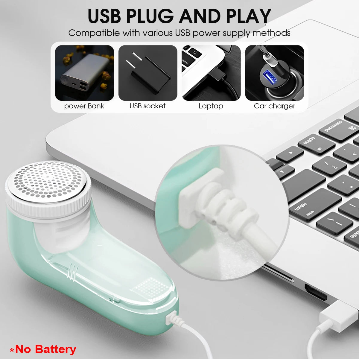 Removedor Elétrico de Bolinhas USB Portátil