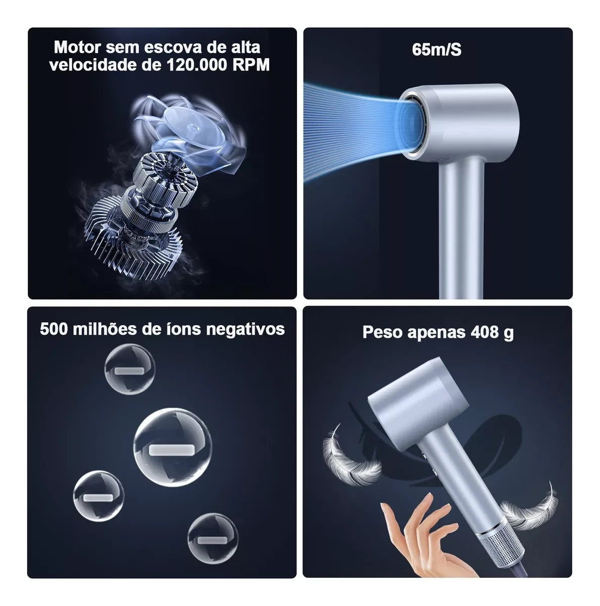 Secador De Cabelo De Alta Velocidade Portátil