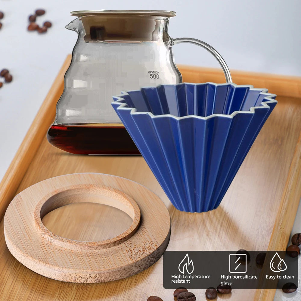 Conjunto de Jarra Borosilicato e Filtro de Café Reutilizável