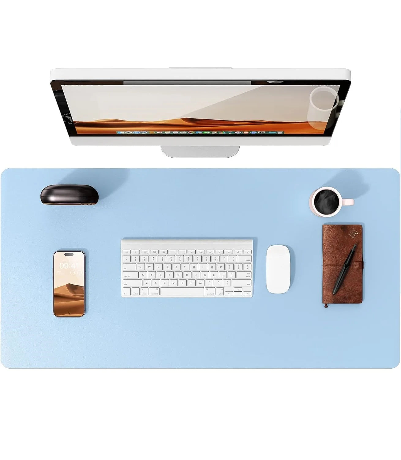 Grande Mouse Pad Protetor de Mesa Couro PU