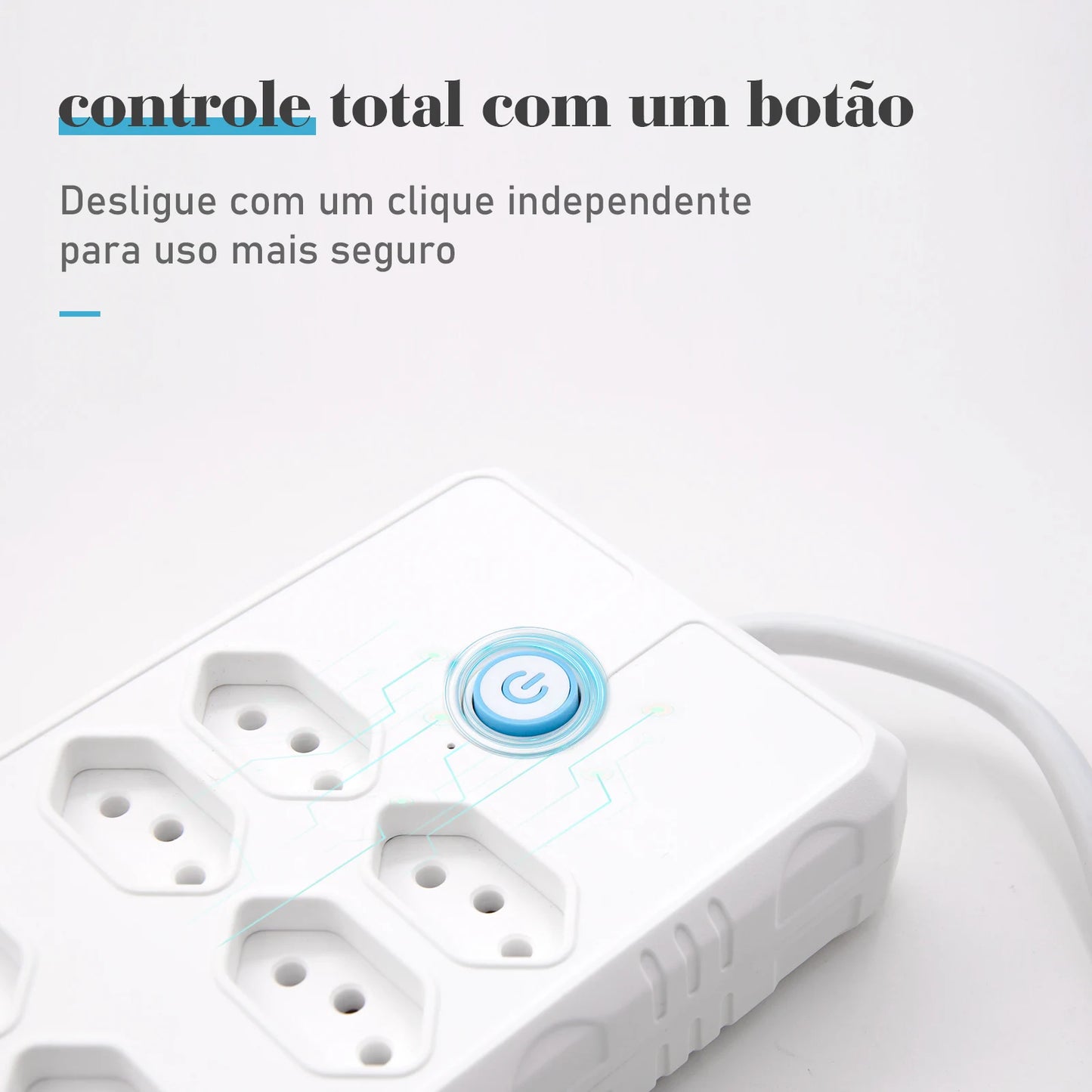 Régua Extensão de Tomadas e Porta USB