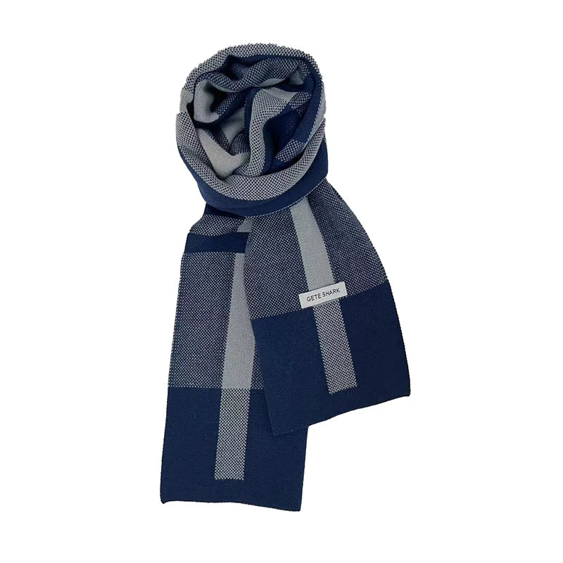 Cachecol Masculino de Inverno – Estilo Patchwork