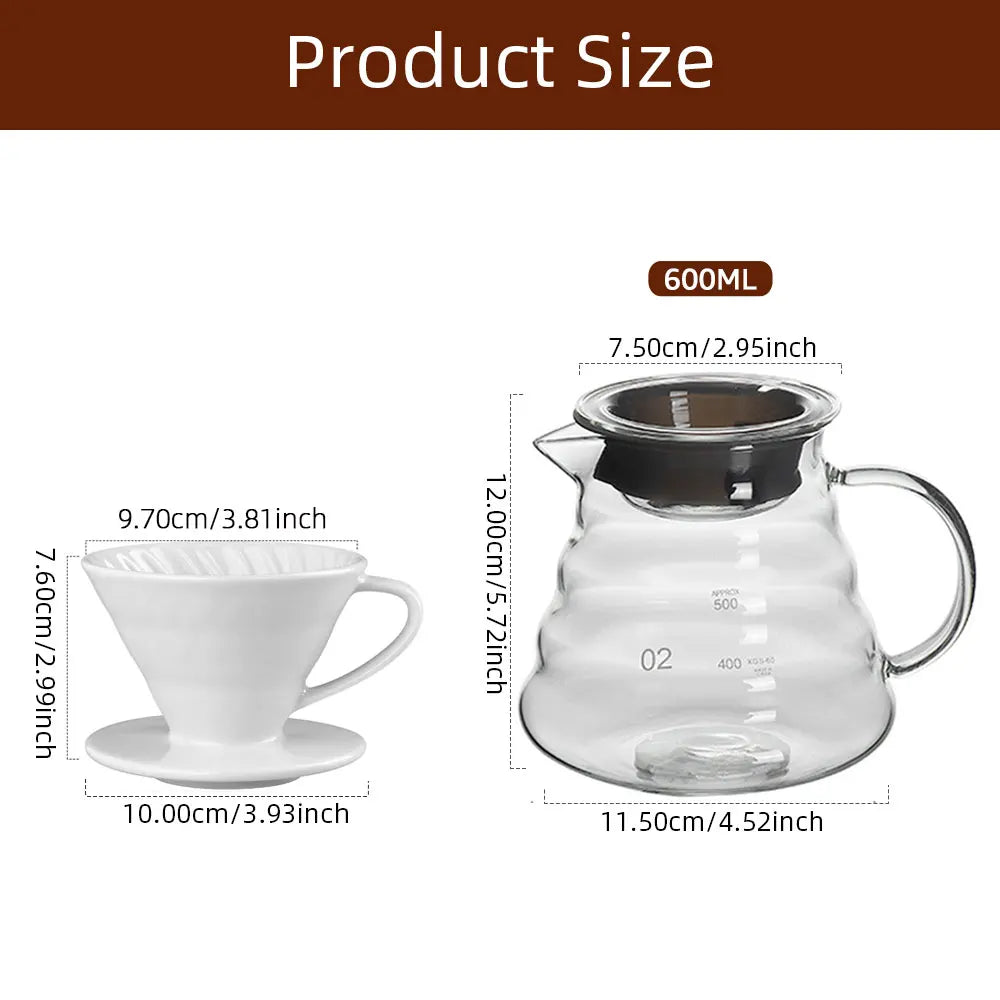 Conjunto de Jarra Borosilicato e Filtro de Café Reutilizável