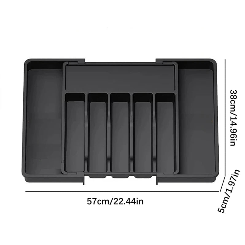 Expandable Cutlery Organizer - Adjustable Tray for Kitchen Drawers