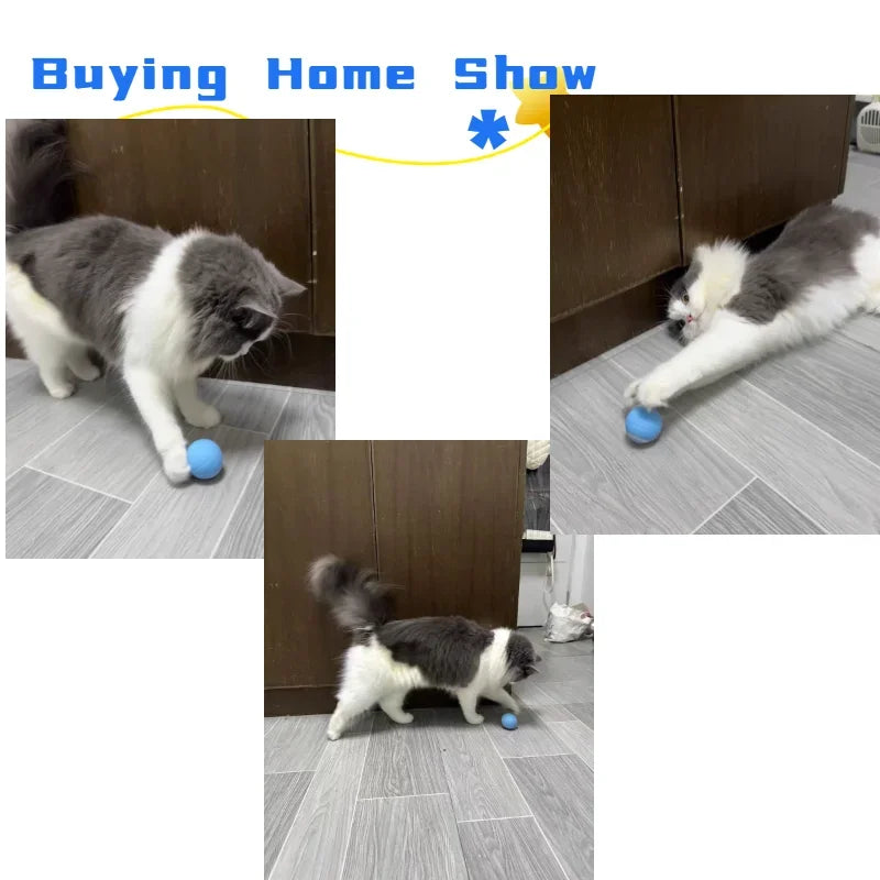 Bola Interativa Inteligente para Gatos – Brinquedo Eletrônico com Rolamento Automático e Efeitos Mágicos