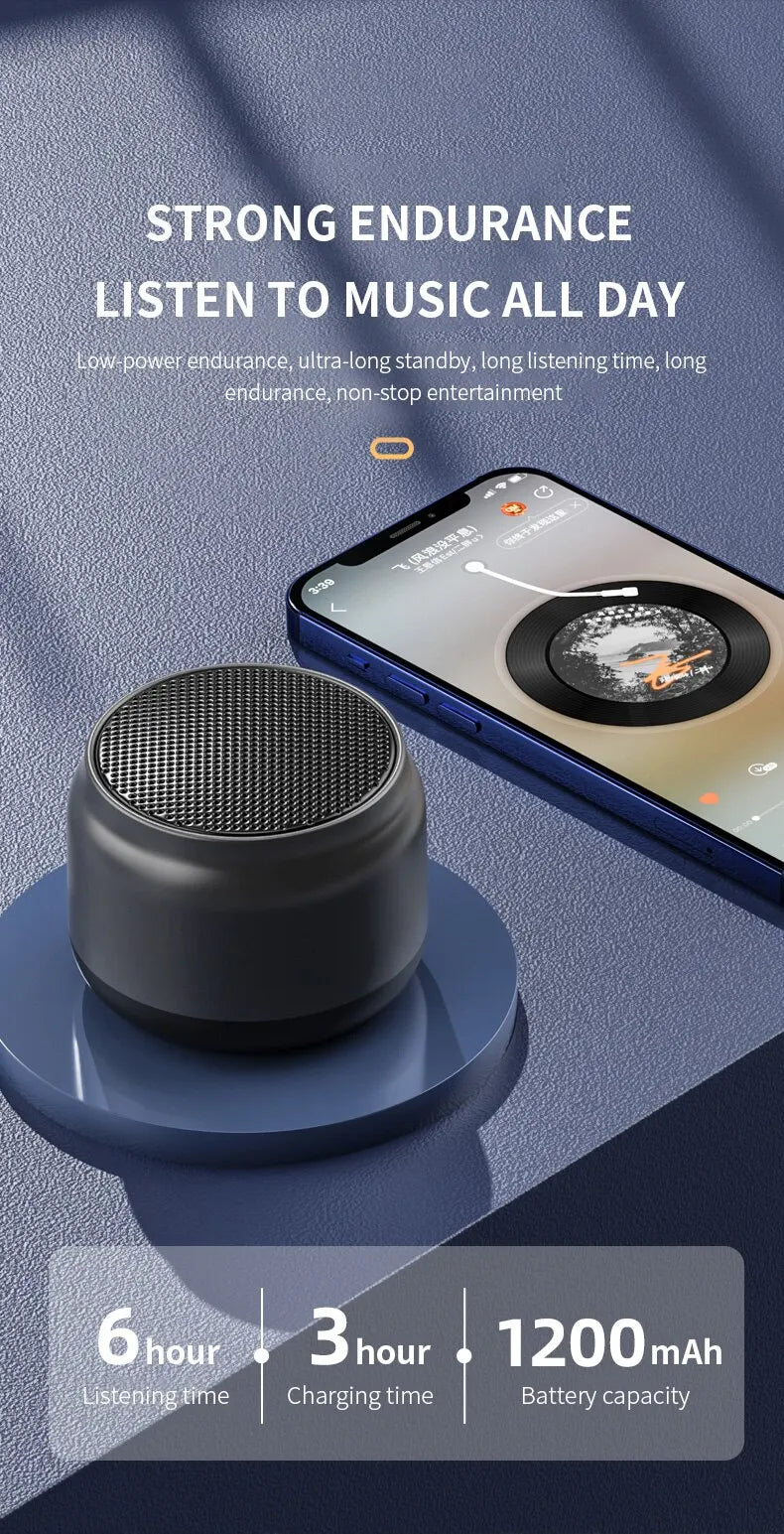 Alto-falante Bluetooth Portátil – Som Estéreo com Graves Potentes e Carregamento USB