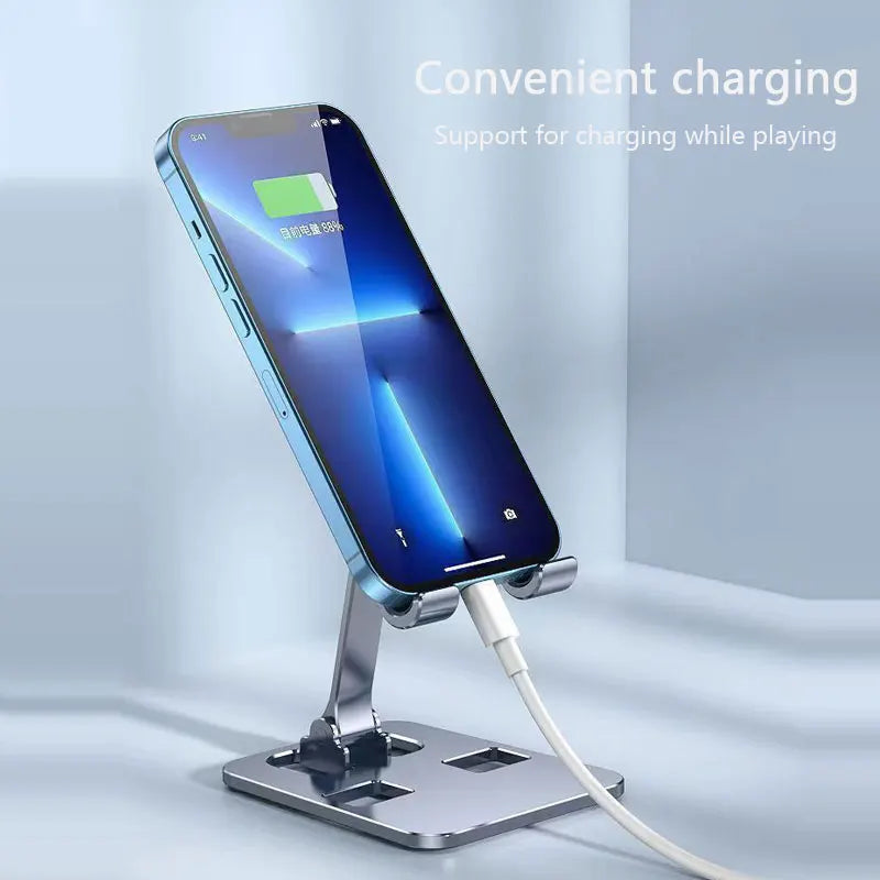 Suporte Universal para Tablet e Celular – Liga de Alumínio, Ajustável e Portátil, Compatível com iPad e Smartphones