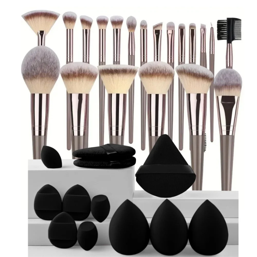 Conjunto Profissional de Pincéis Esponjas de Maquiagem