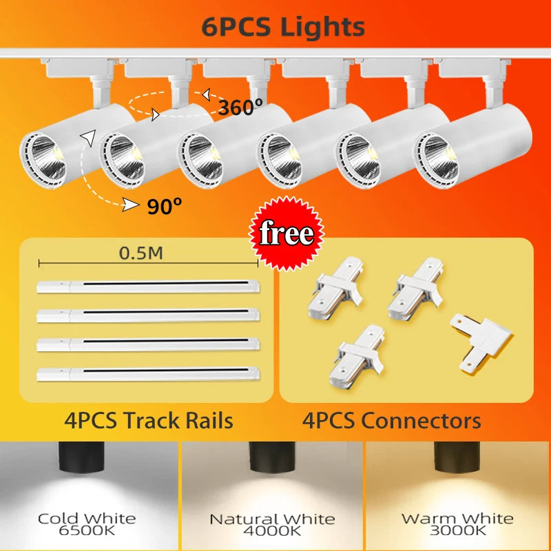 Luminária de Trilho LED – Conjunto Completo