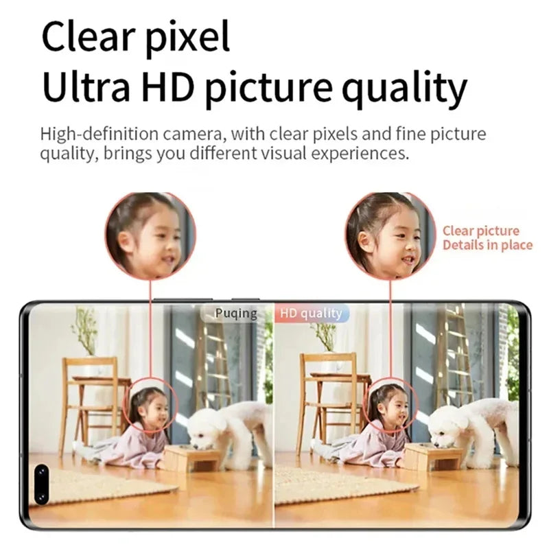 Mini Câmera Wi-Fi 4K/1080P HD com Visão Noturna e Detecção de Movimento