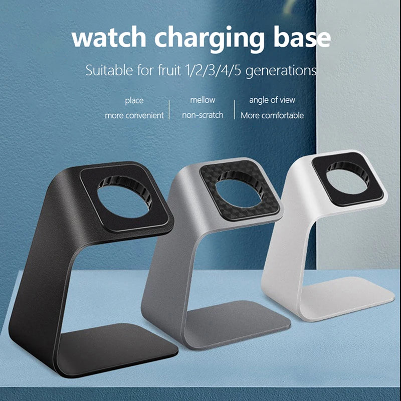 Suporte de Carregamento para Smartwatch em Liga de Alumínio – Base Dock Compatível com Carregador de Relógio