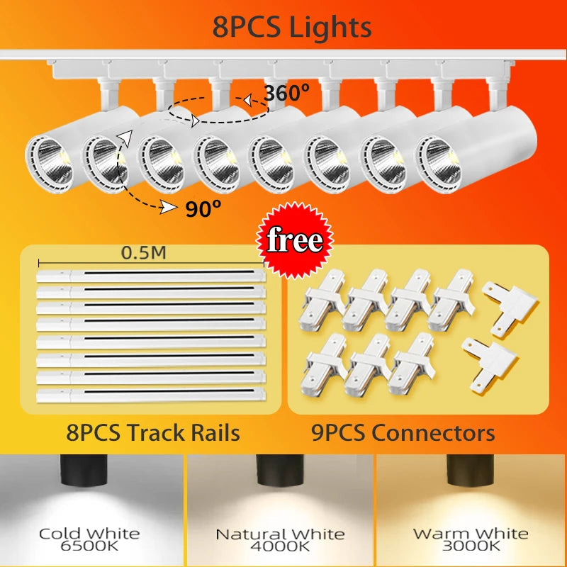 Luminária de Trilho LED – Conjunto Completo
