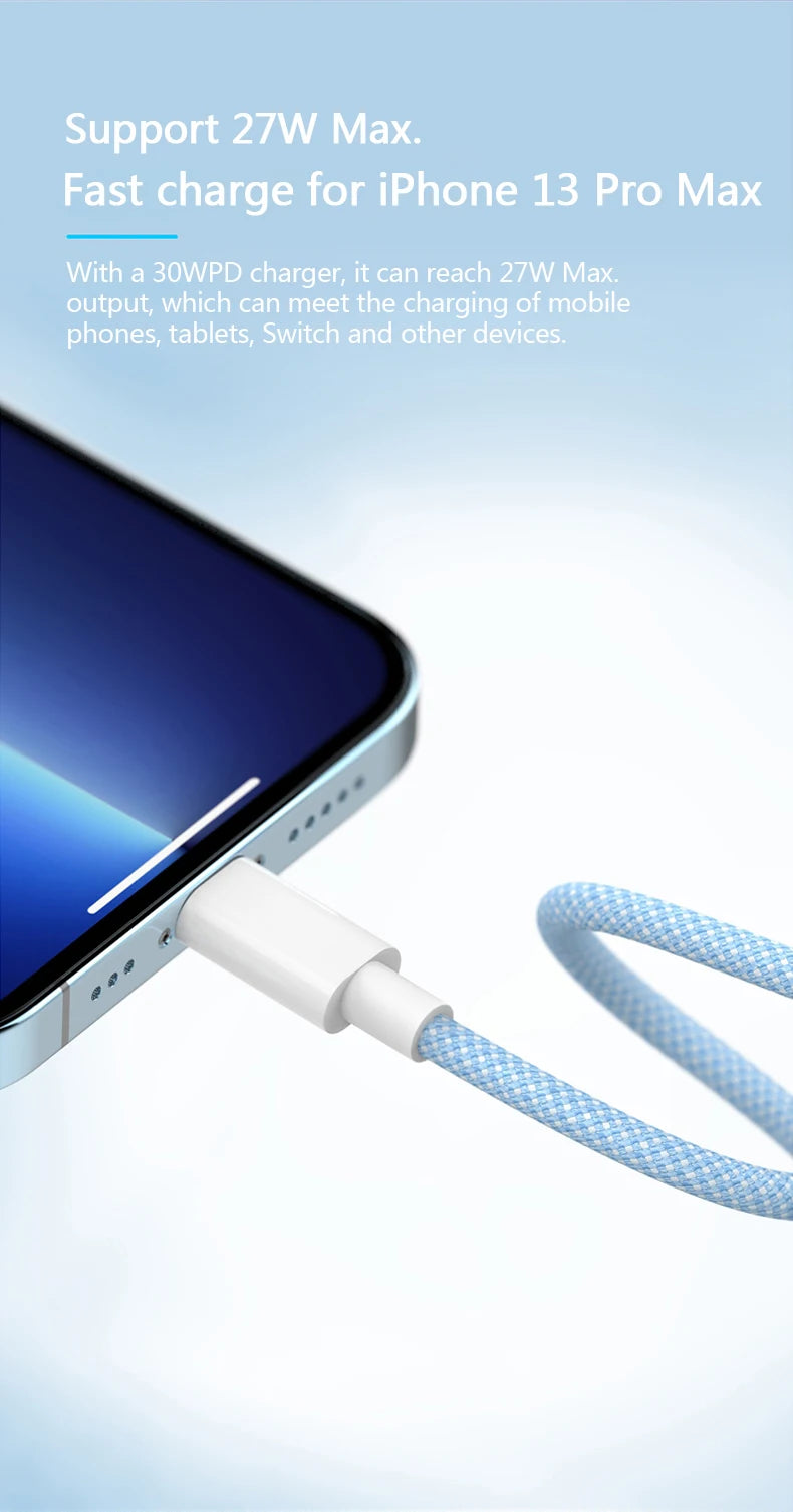 Cabo de Carregamento Rápido USB C