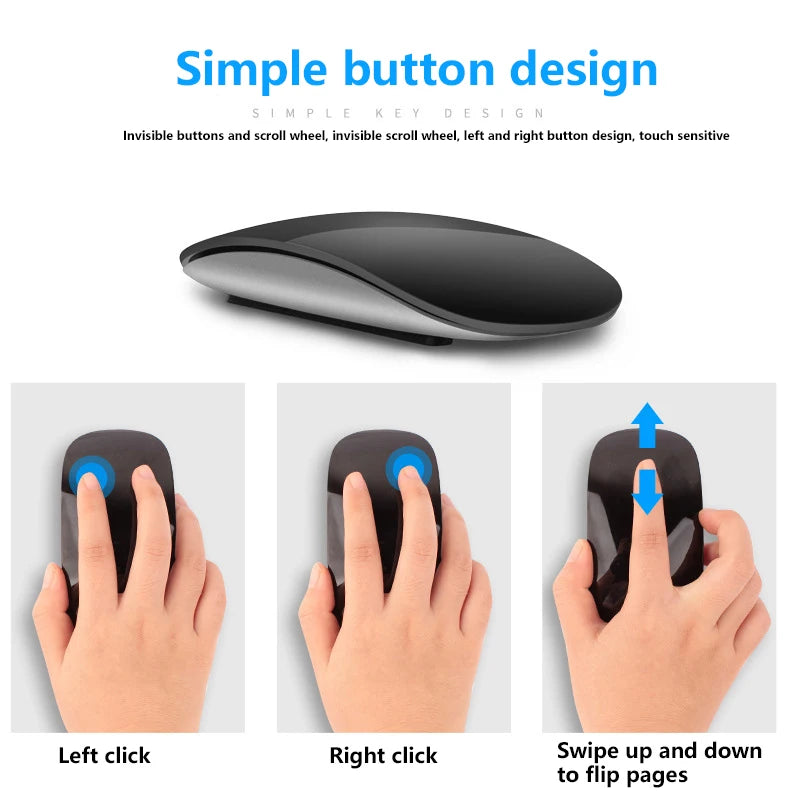 Mouse Sem Fio Multi-Touch Bluetooth 5.0