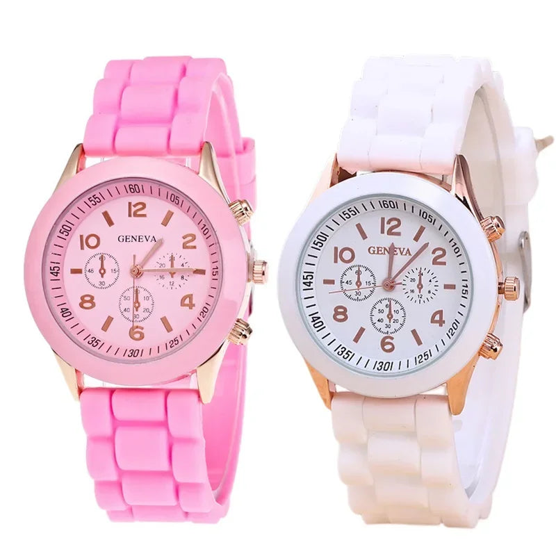 Relógio Quartz com Pulseira de Silicone