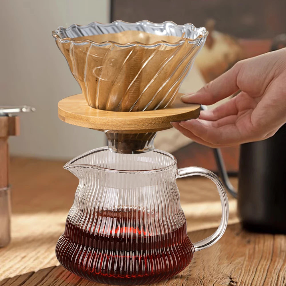 Conjunto de Jarra Borosilicato e Filtro de Café Reutilizável