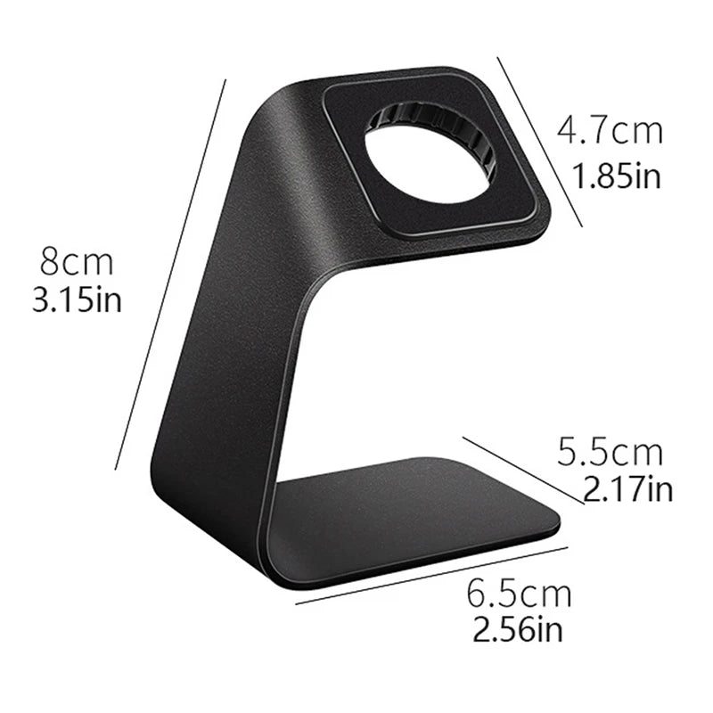 Suporte de Carregamento para Smartwatch em Liga de Alumínio – Base Dock Compatível com Carregador de Relógio