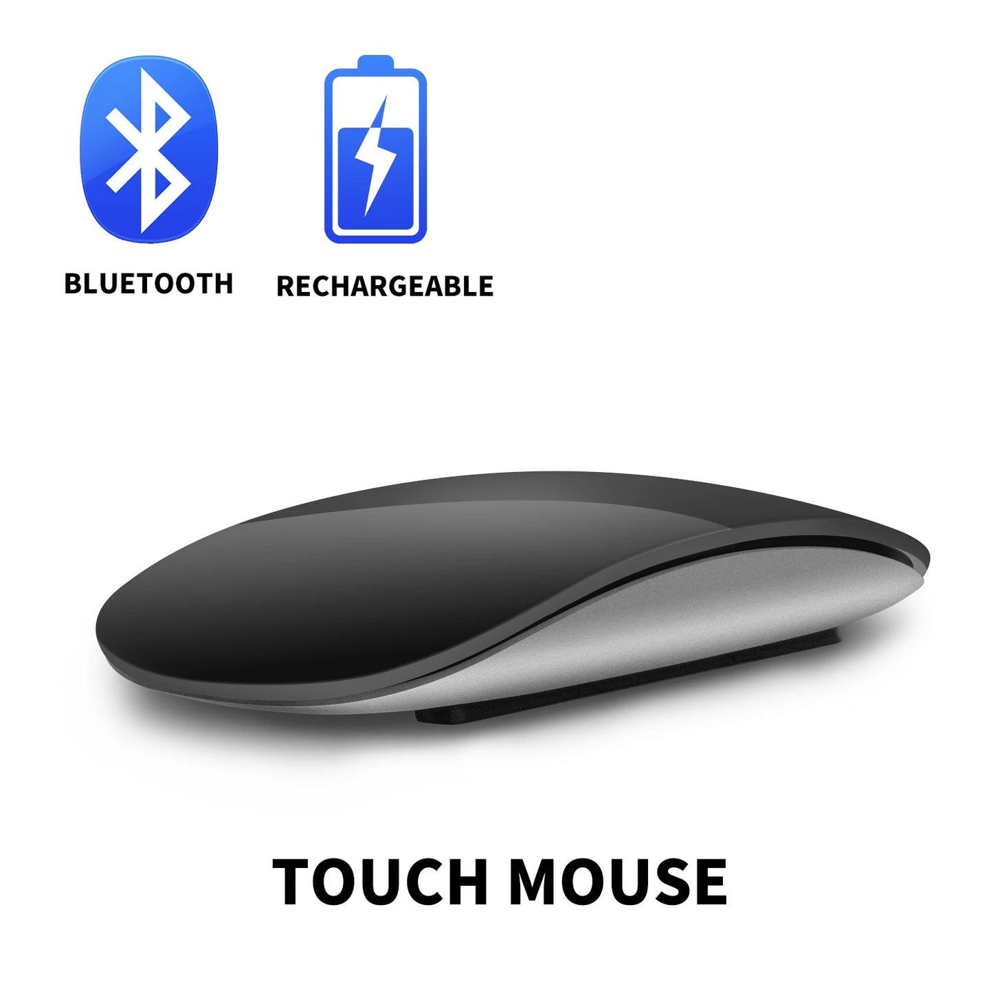 Mouse Bluetooth Silencioso Recarregável Ergonômico