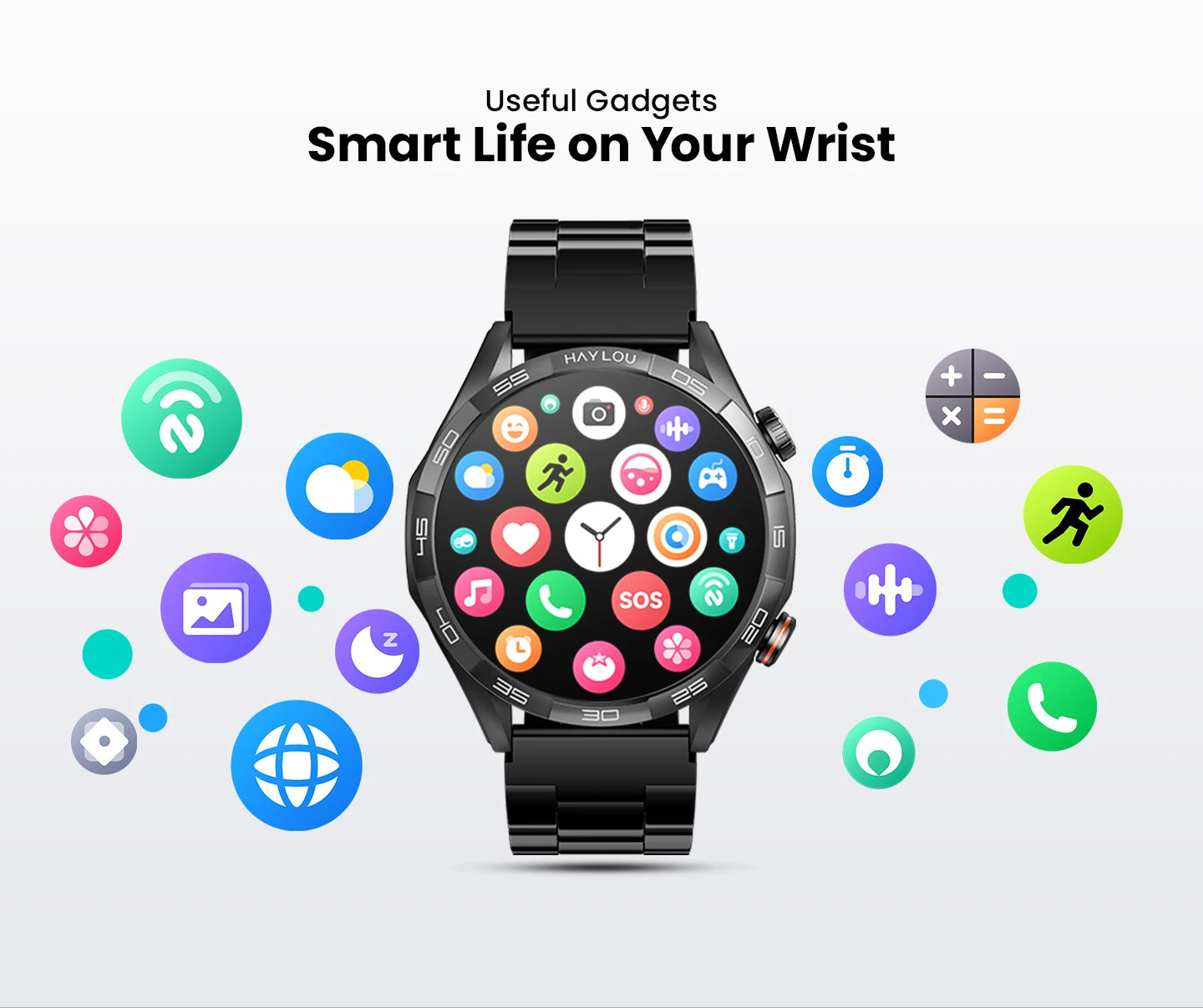 Smartwatch Solar 5 com Chamadas Bluetooth