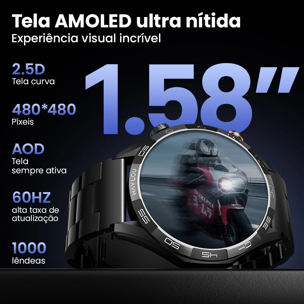 Smartwatch Solar 5 com Chamadas Bluetooth