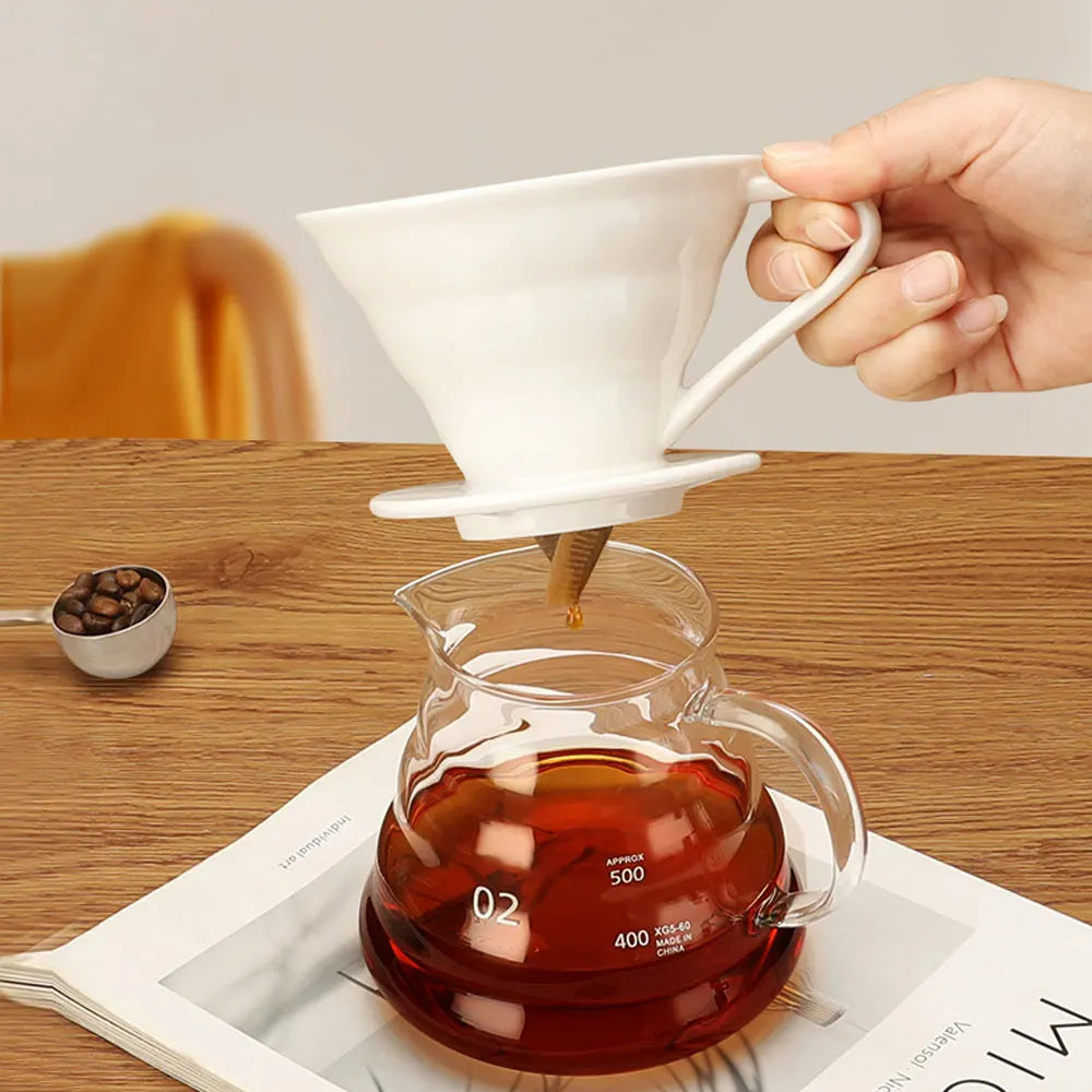 Conjunto de Jarra Borosilicato e Filtro de Café Reutilizável