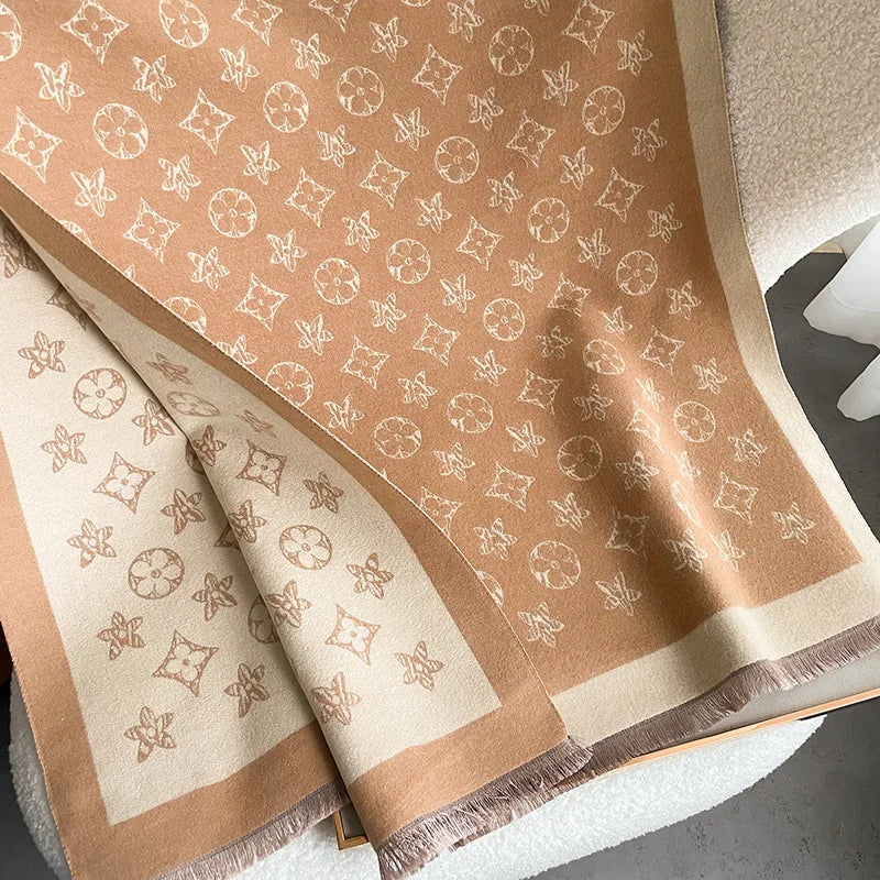 Women's Warm Scarf – Double Sided, Retro Style
