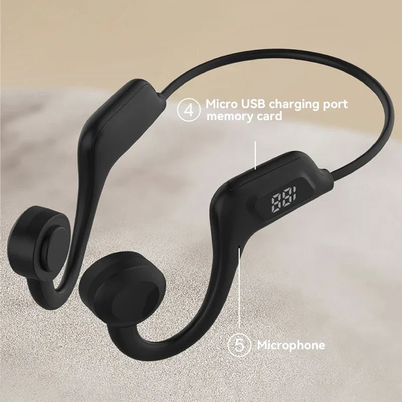 Fone de Ouvido Condução Óssea À Prova d’Água Microfone