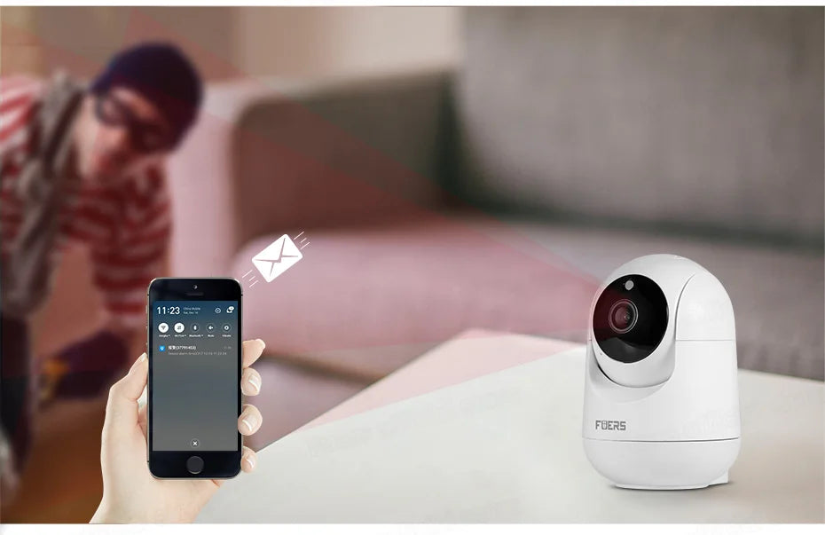Camera WiFi Inteligente com Suporte Ajustável 4K 8MP – Rastreamento AI e Armazenamento de Até 128GB