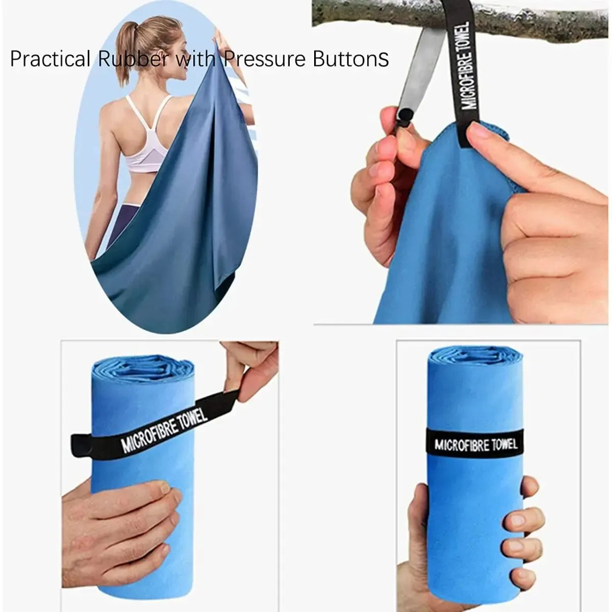 Toalha Esportiva de Microfibra Ultra-Absorvente