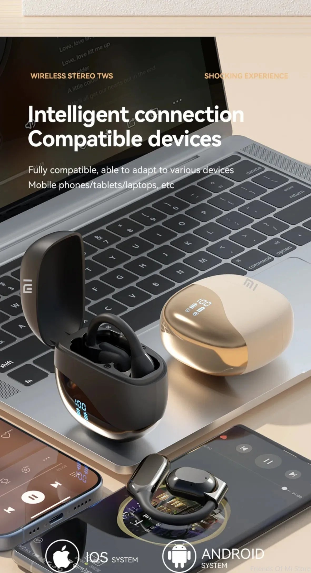 Fones de ouvido sem fio à prova dágua