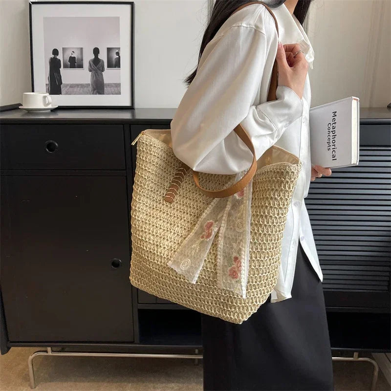 Bolsa Tote de Palha