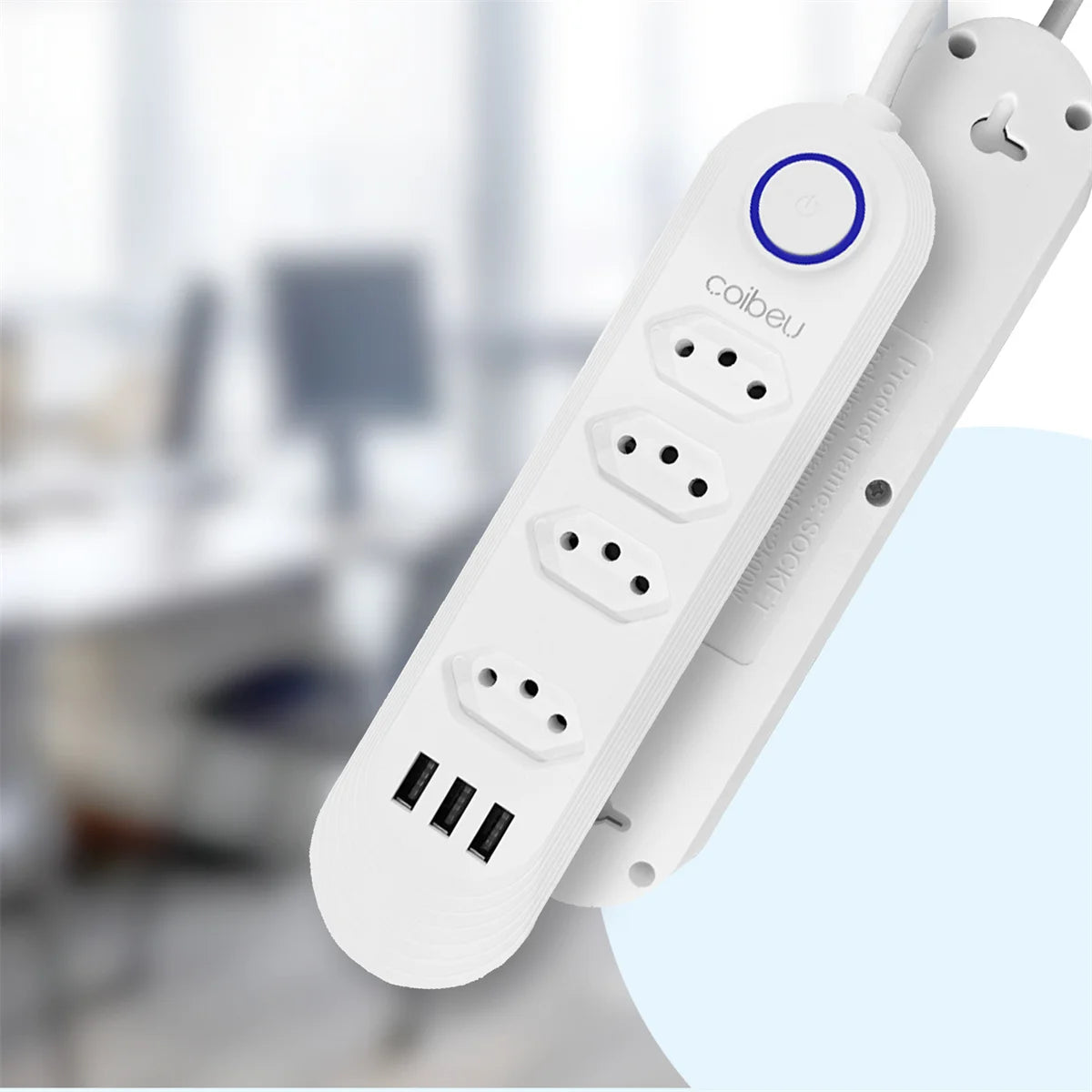 Régua Extensão de Tomadas e Porta USB