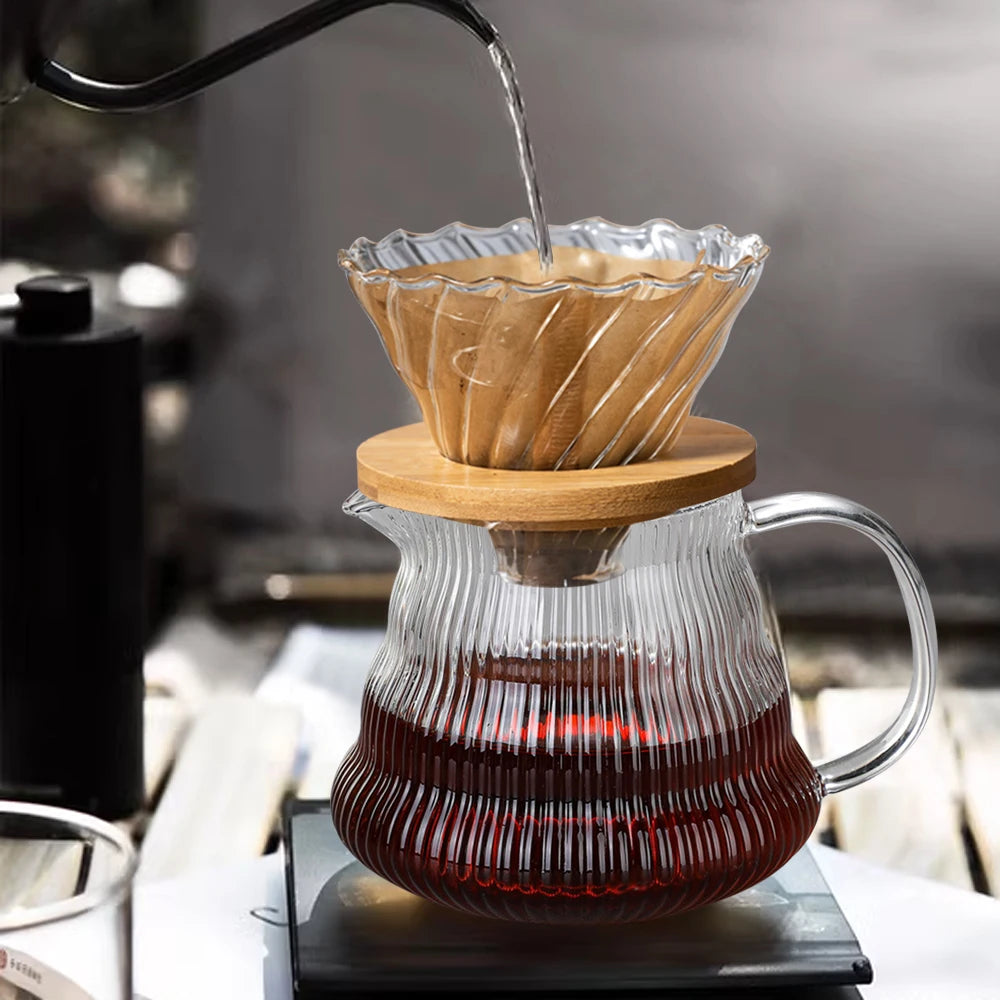 Conjunto de Jarra Borosilicato e Filtro de Café Reutilizável