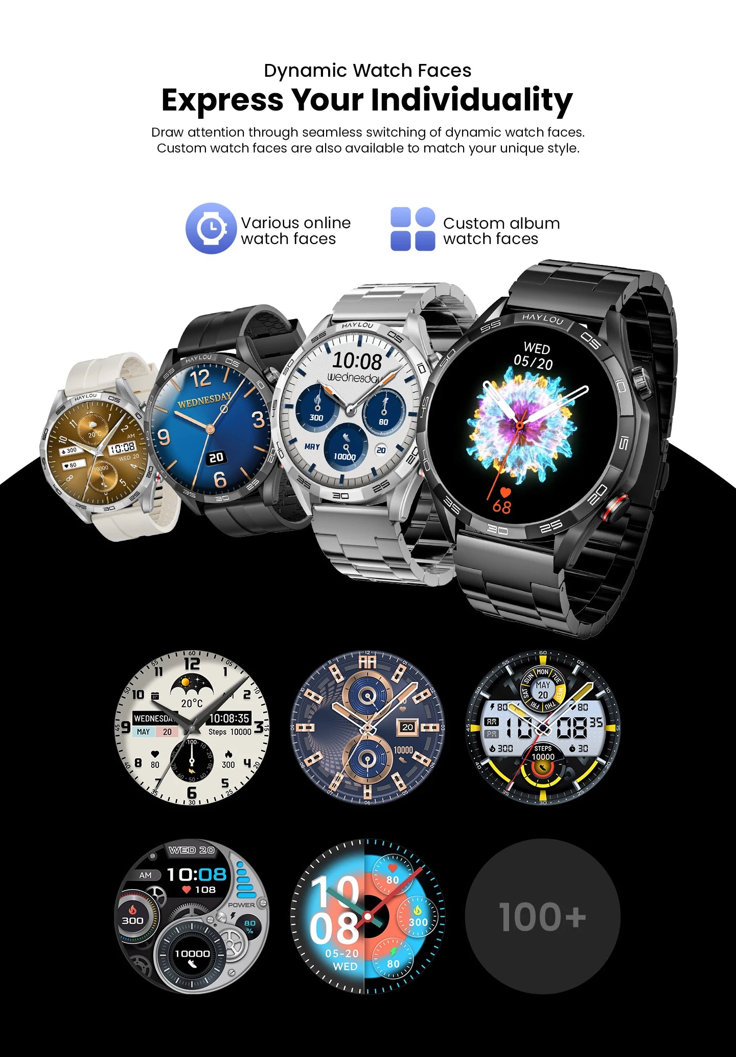 Smartwatch Solar 5 com Chamadas Bluetooth