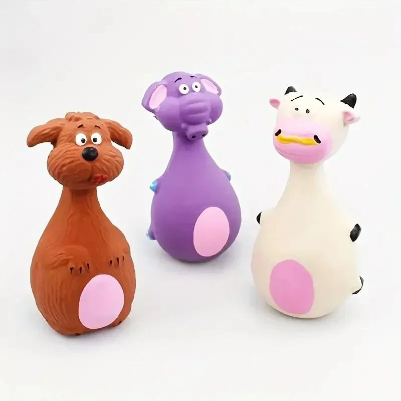 Brinquedo mastigável de borracha macia para cães Squeaky Interactive
