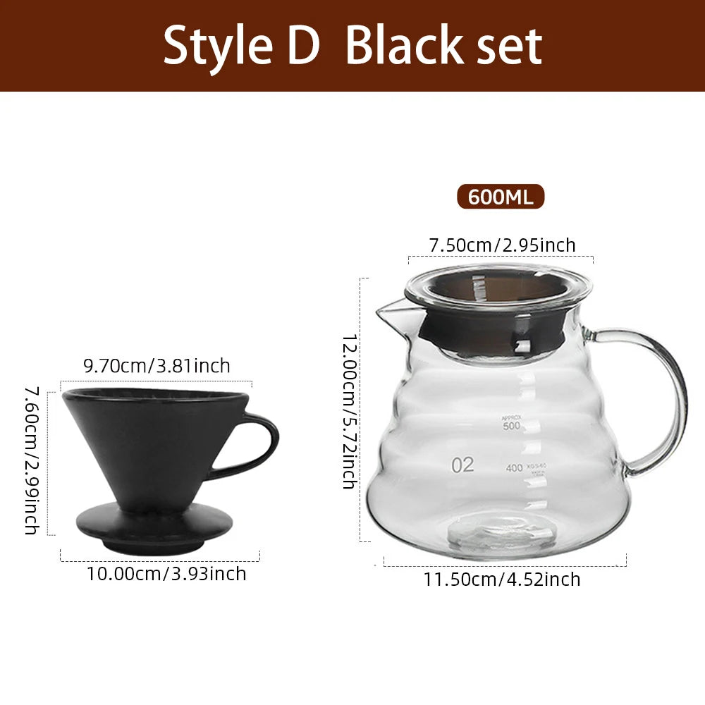 Conjunto de Jarra Borosilicato e Filtro de Café Reutilizável